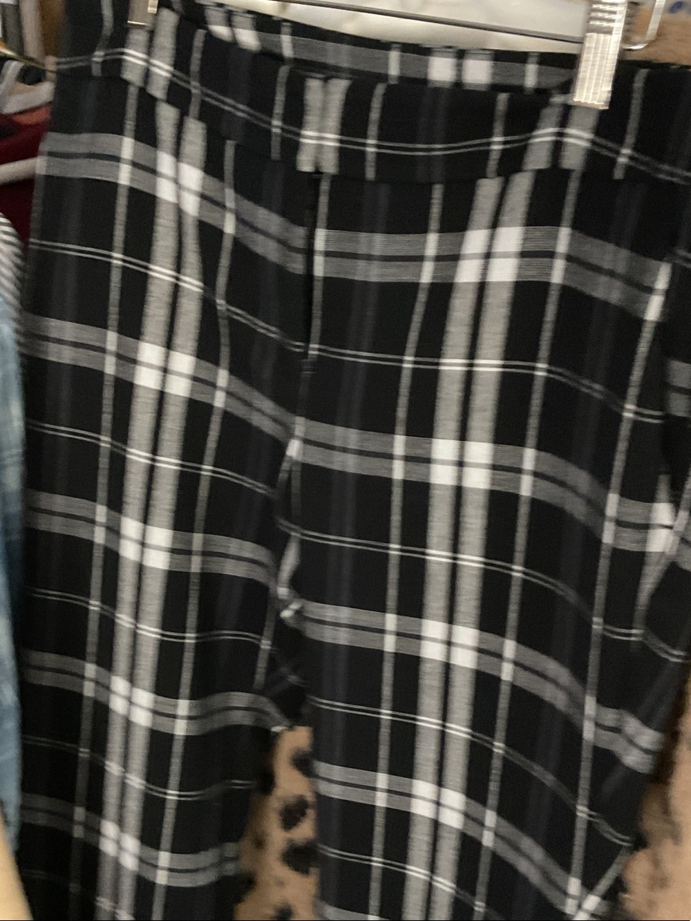 Ann Taylor Black and White Plaid Pants